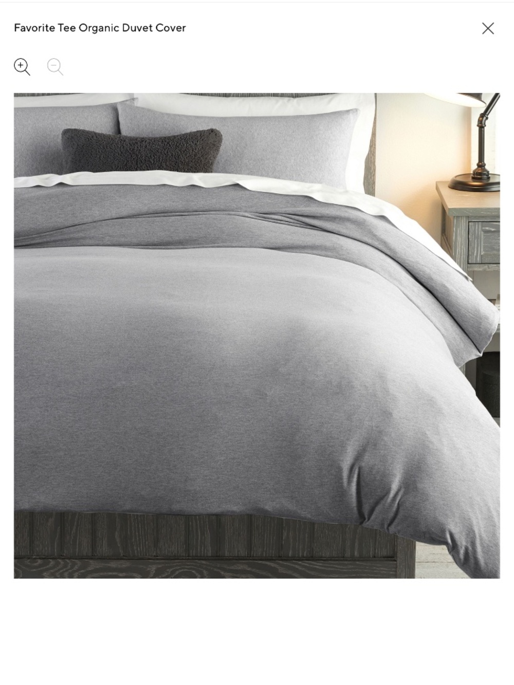 Pottery Barn Kids Fav Tee Organic Duvet Cover in gray, Twin size, NWT